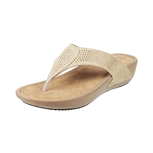 Mochi Womens Synthetic Beige Slippers (Size (6 UK (39 EU))
