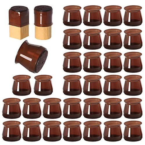 32 Pcs Silicone Chair Leg Floor Protectors for Hardwood Floors Brown Felt Bottom Chair Leg Covers Free Moving Table Leg Covers Stool Leg Protectors CapsLarge fit 13 2