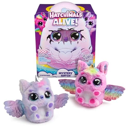 Hatchimals Alive, Mystery Hatch Pufficorn, Surprise Interactive Toy & Egg with Mist, Lights & Sounds (Styles May Vary), Gifts & Stocking Stuffers for Girls & Boys