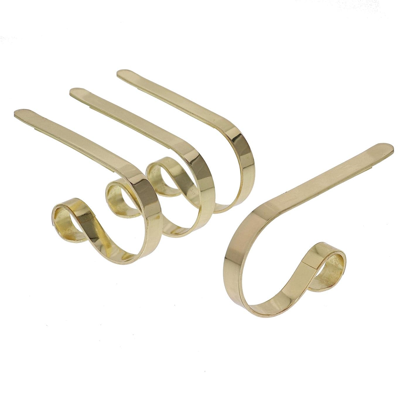 Haute Decor The Original MantleClip Stocking Holder 4 Pack Brass Hang Christmas Stockings Safely and Securely Adjusts to Fit Various Mantels