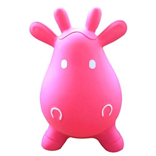 AppleRound Inflatable Rideon Bouncy Animal Hopper Horse Cow or Unicorn Kids Space Hopper Bouncer with Hand Pump Jumping Toy for IndoorOutdoor Play