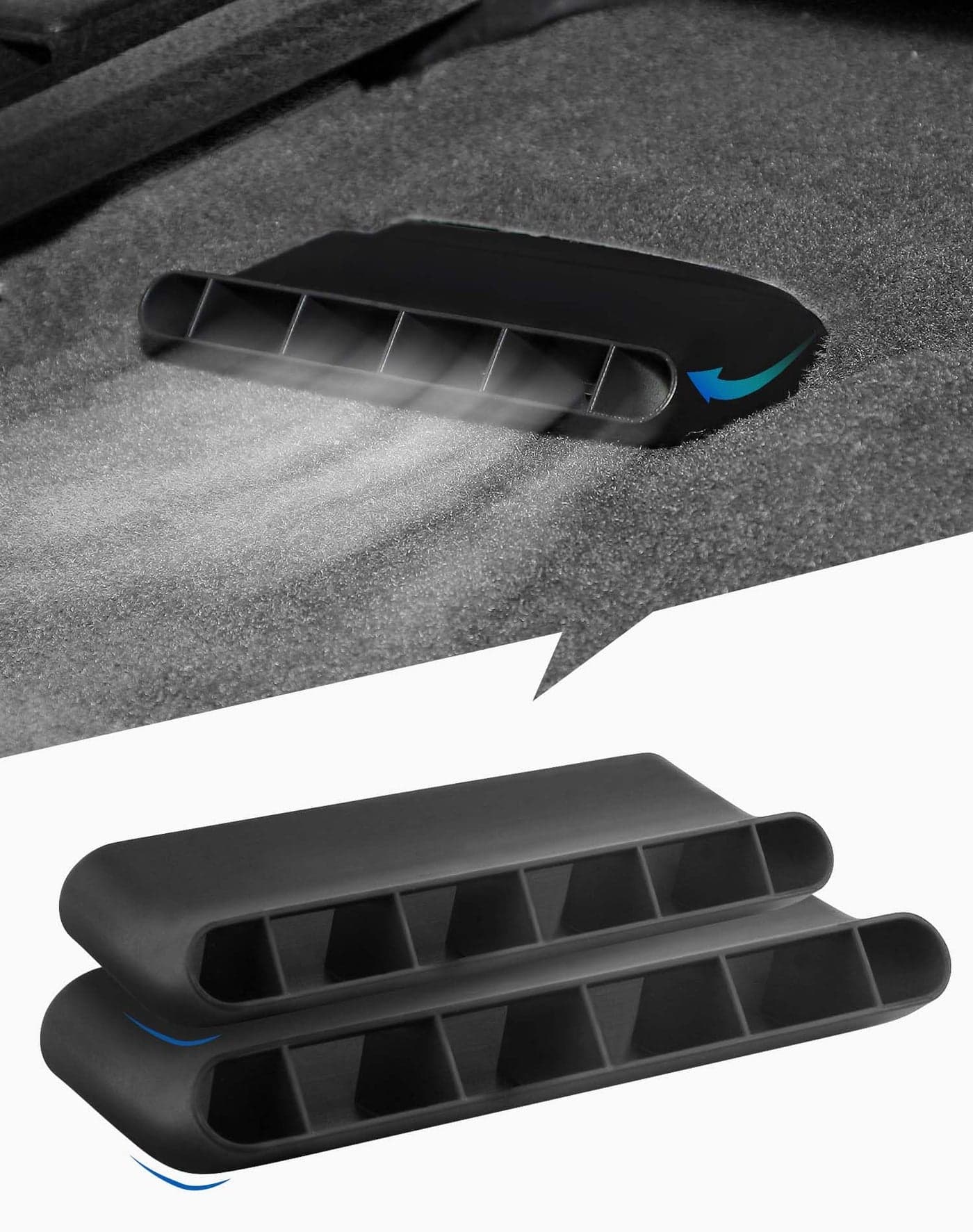 JeCar Under Seat Vent Deflectors Rear AC Vent Directional Extension Accessories Compatible with Chevy SilveradoGMC Sierra 20142018