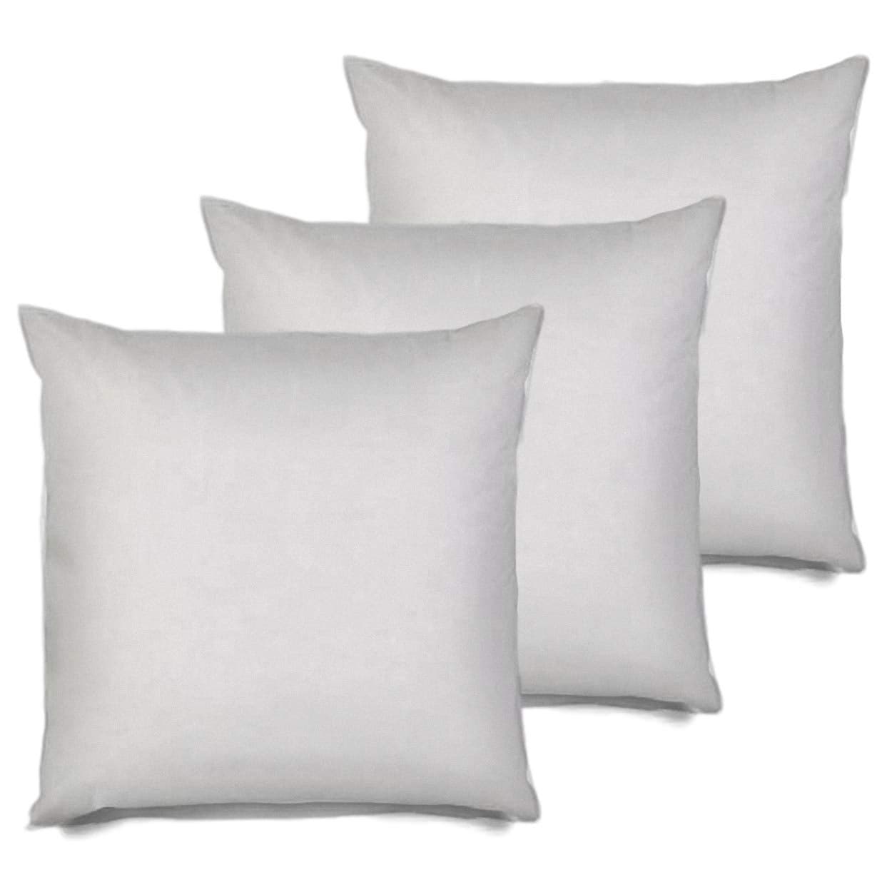 MSD 3 Pack Pillow Insert 26x26 Hypoallergenic Square Form Sham Stuffer Standard White Polyester Decorative Euro Throw Pillow Inserts for Sofa Bed Made in USA Set of 3 Machine Washable and Dry
