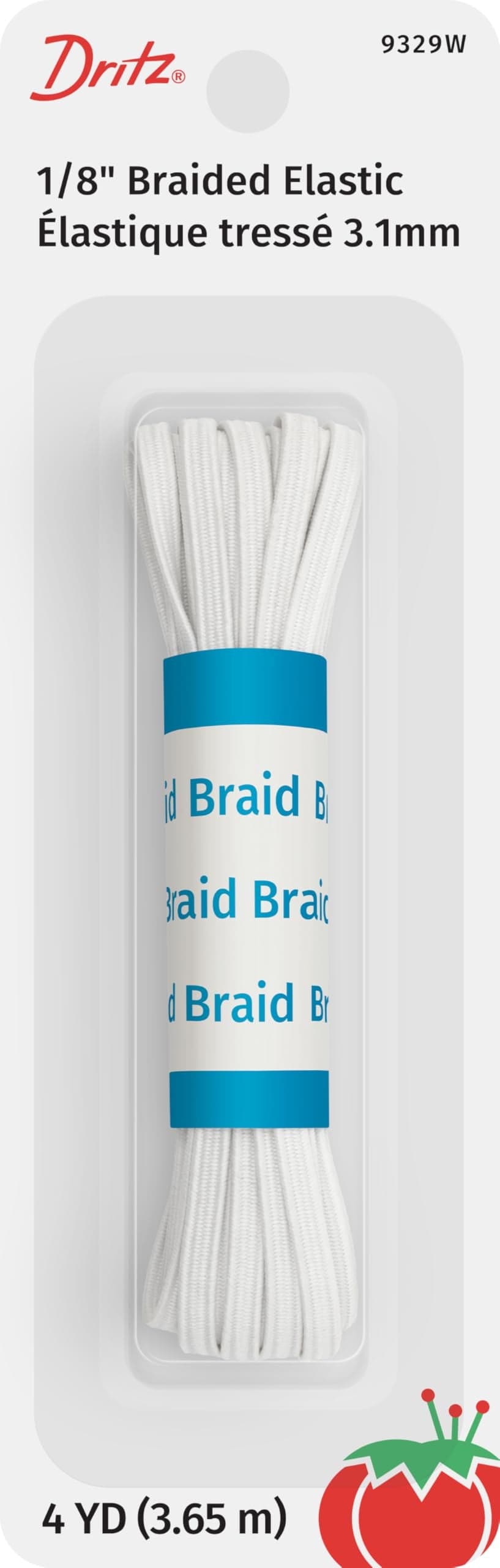 Dritz Braided Elastic 1/8'X4yd-White