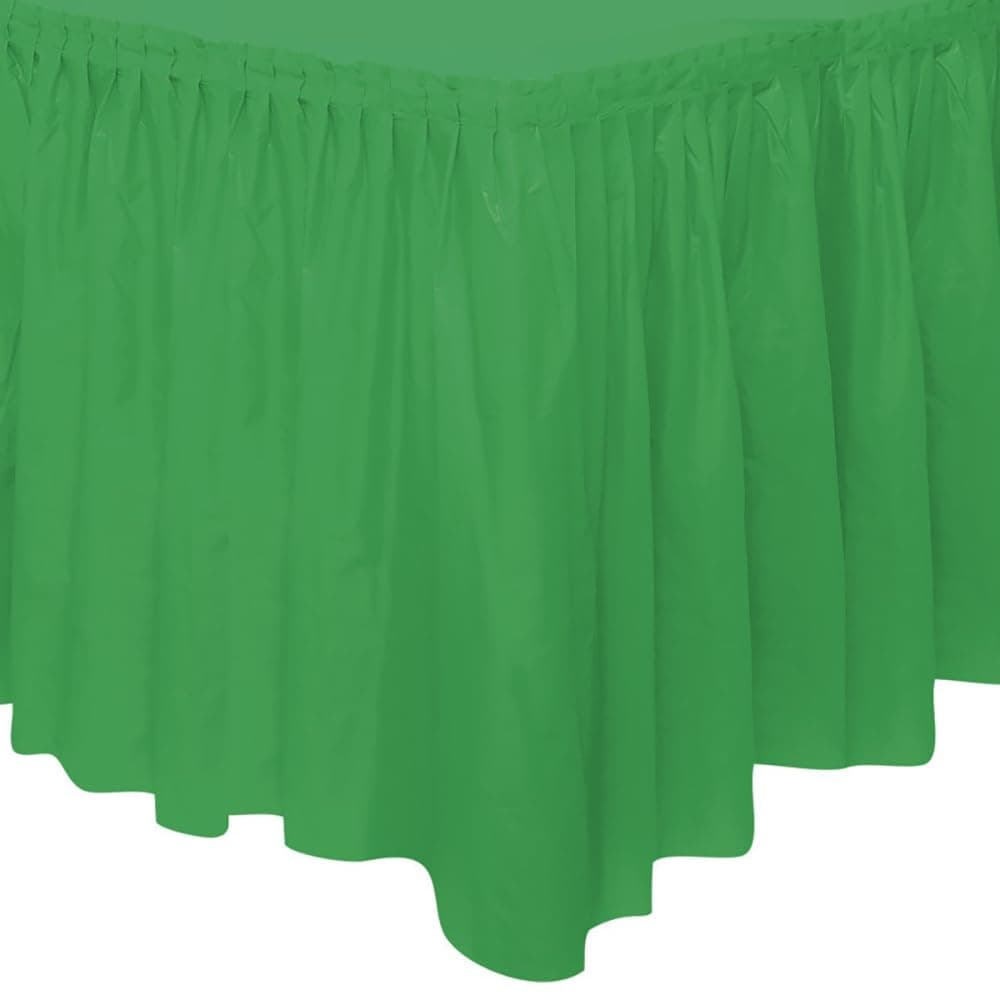 Green Plastic Table Skirt 29 x 14 ft