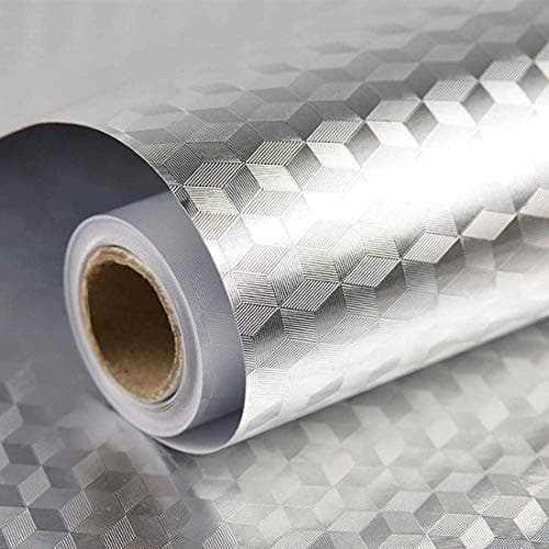 PINK PARI (Label) 2 m Kitchen Wall Stove Aluminum Foil Oil-Proof Stickers Anti-fouling High-Temperature Self-Adhesive Croppable Wallpaper Wall Sticker
