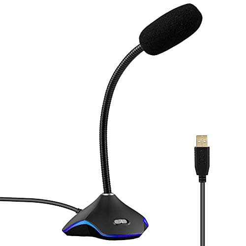 VIBOTON Mic, Microphone, Gaming Mic, for Desktop Computer, Gaming PC, Gaming Laptop, Gaming Microphone with RGB Lights, Plug and Play, Microphone for PC (Random Color)