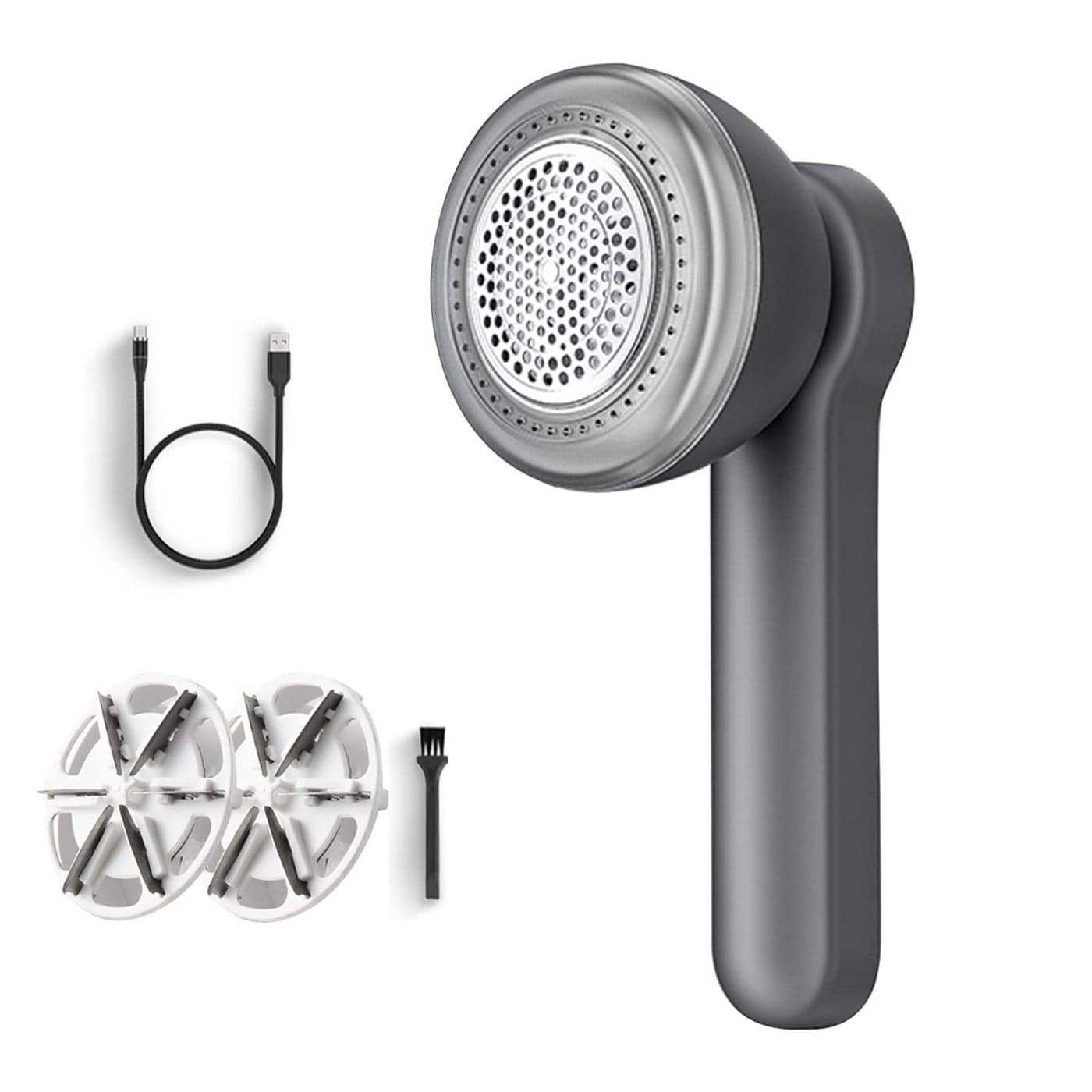 Woeau Bobble Remover Clothes Electric Lint Remover Fabric Shaver Clothes Rechargeable Clothes Debobbler 2 Spare Shaving Heads Defuzzer Clothes Grey 6x85x20 QMQgrey20221112