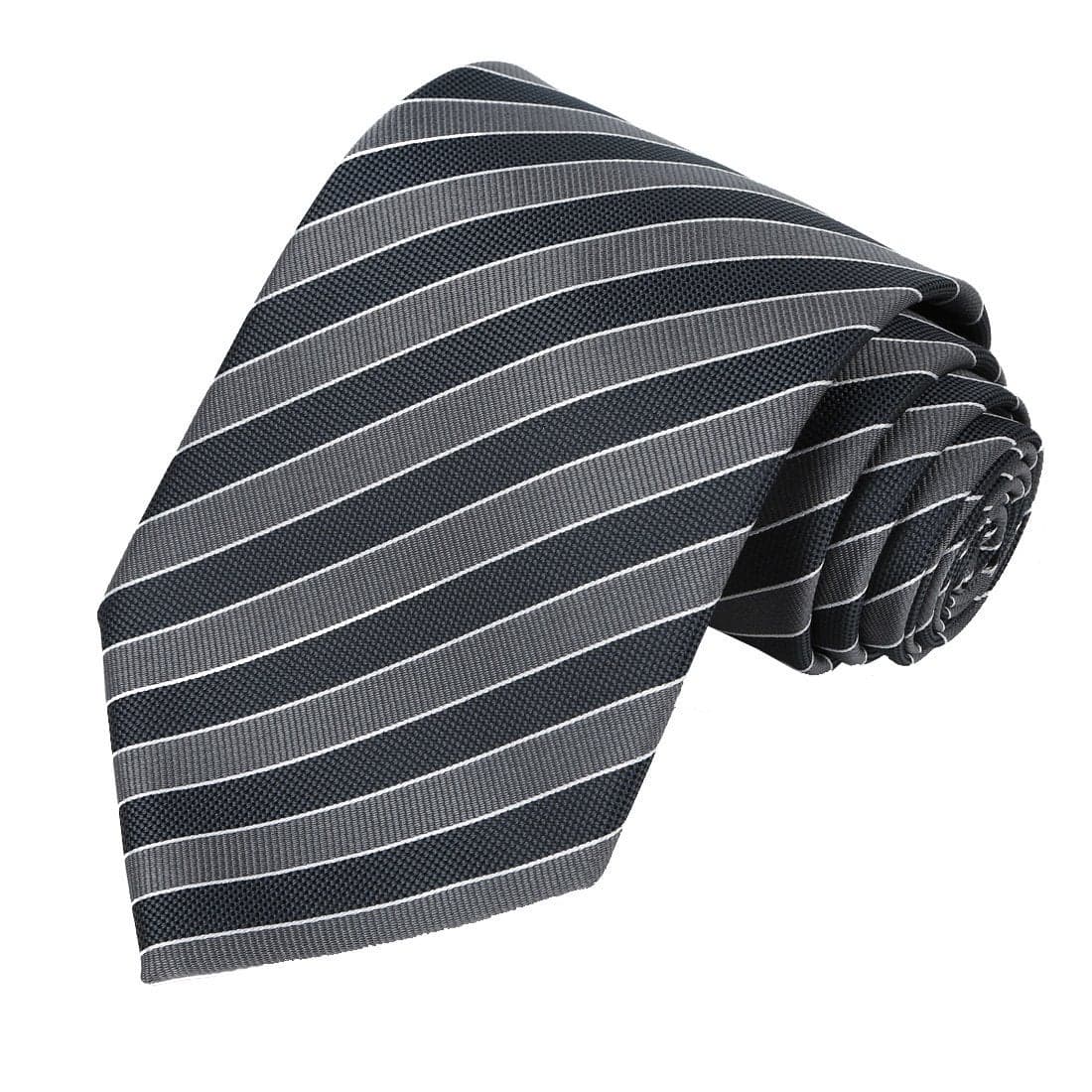 KissTies Men's Striped Tie Extra Long Necktie Wedding Party Gift (63'' XL),Grey