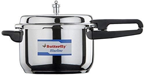oryxkart Butterfly Bl Blue Line Stainless Steel Outer Lid Pressure Cooker, 3-Liter
