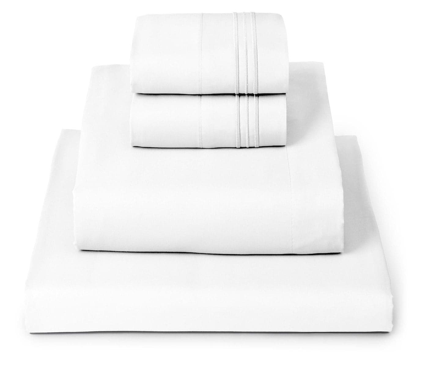 Mellanni California King Sheets Set - 4 PC Iconic Collection Bedding - Hotel Luxury, Extra Soft, Cooling Bed Sheets - Wrinkle, Fade, Stain Resistant (Cal King, White)