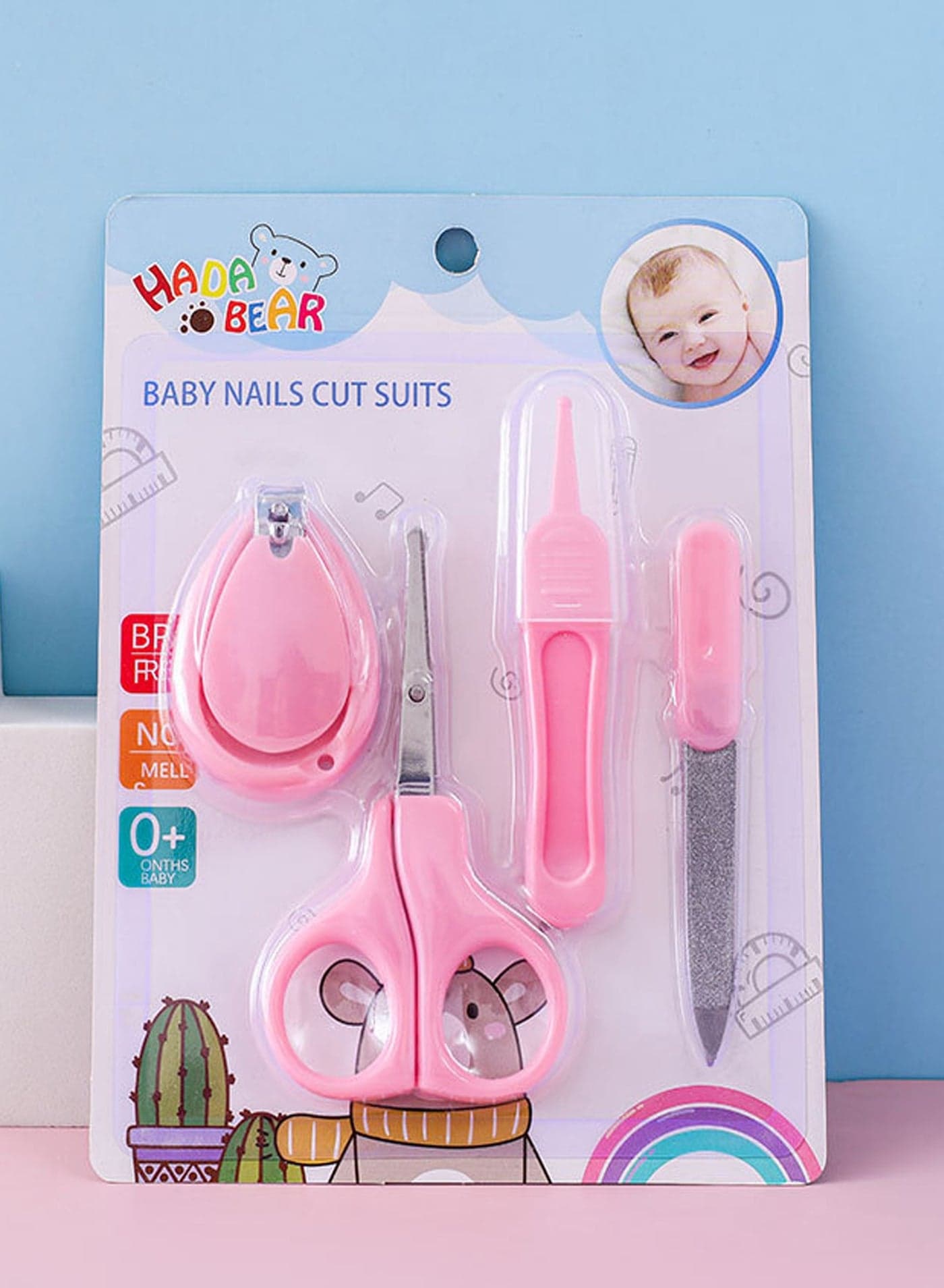 Nail clippers 4 piece set Pink color