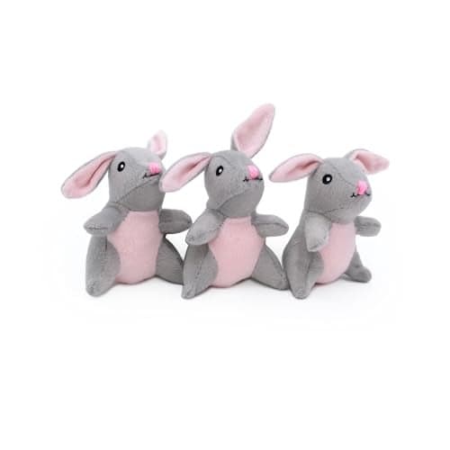 ZippyPaws Burrow Replacement Miniz - Interactive Dog & Puppy Toys for Boredom, Stimulating Pet Products to Keep Them Busy, Plush Refills for Hide & Seek Puzzle, Squeaky Toy for Enrichment - Bunnies