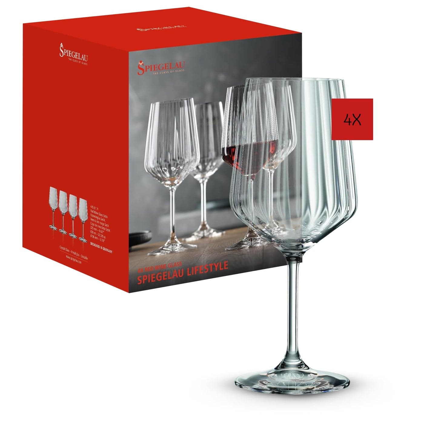 Spiegelau Nachtmann 4450171 Set of 4 Red Wine Glasses Crystal Glass 630 ml Spiegelau Lifestyle
