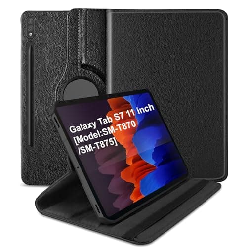 TGK Rotating Cover for Samsung Galaxy Tab S7 11 inch SM-T870 SM-T875 Black 360 Degree Leather Flip Case