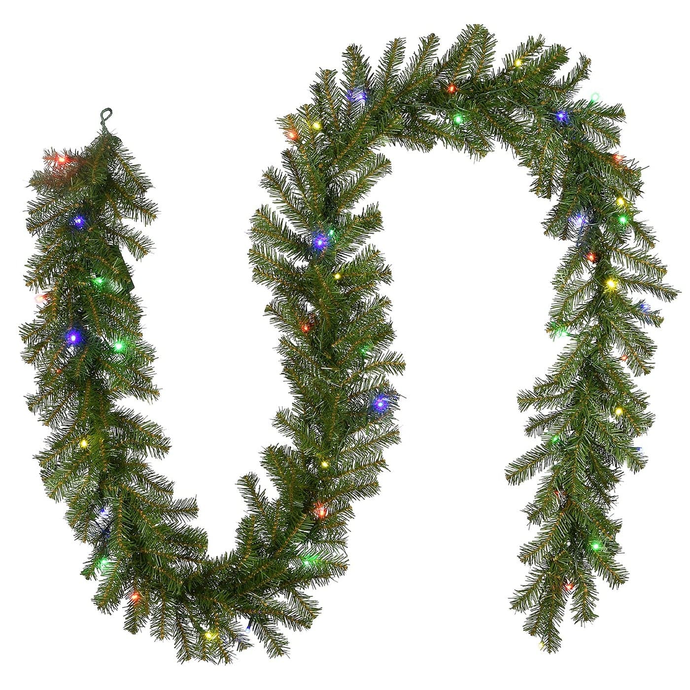 National Tree Company PreLit Artificial Christmas Garland Green Evergreen Multicolor Lights Battery Operated Christmas Collection 9 Feet