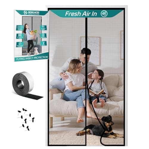 BONLACES Magnetic Screen Door with Upgraded PET Material Mesh- Easy Installation, Tear-Resistant, Pet and Kid Friendly Screen 38"X84" Fit Door Size 36"X82"