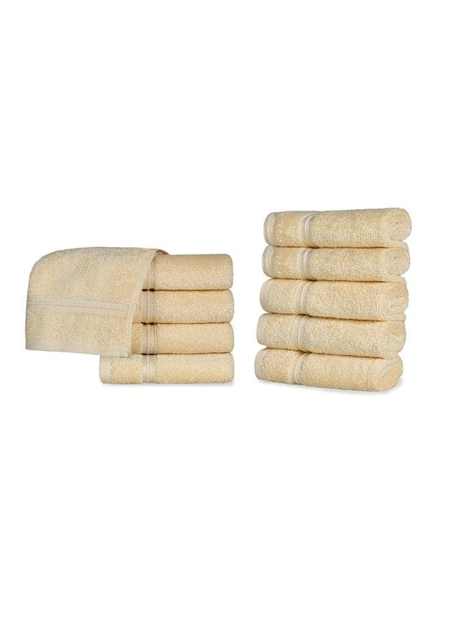 Egyptian Cotton 10-Piece Face Towel Set, Small Towels for Facial, Spa, Quick Dry, Absorbent Towels, Bathroom Accessories, Guest Bath, Home Essentials, Washcloth, Airbnb - Canary