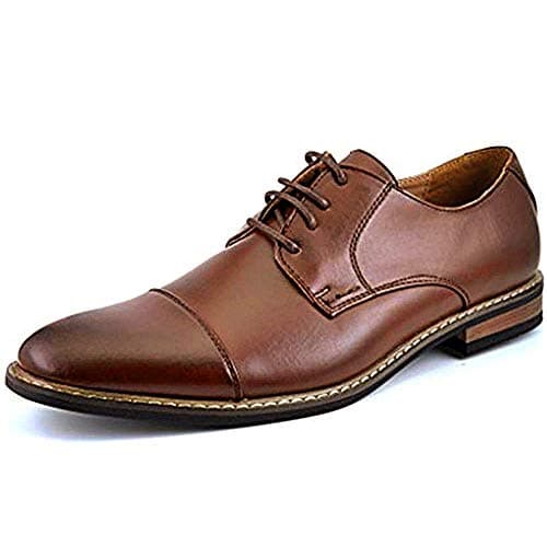 Bruno Marc Moda Italy Prince Men's Classic Modern Oxford Lace Dress Shoes,Size 9 Dark Brown