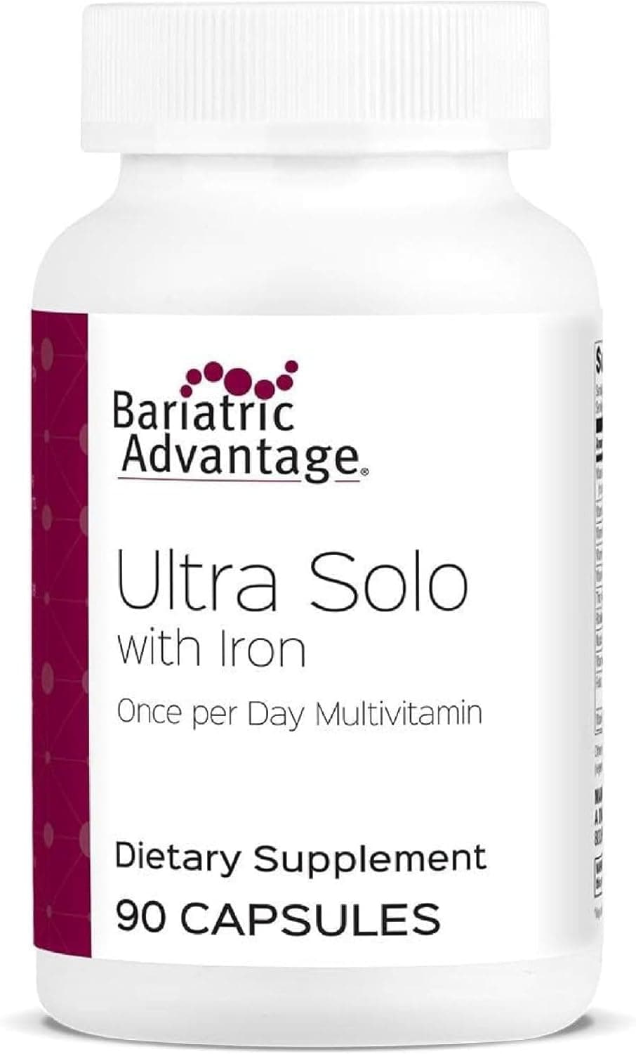 Bariatric Advantage Ultra Solo with Iron OncePerDay Daily Multivitamin for Bariatric Patients with Thiamin Vitamin A More Gluten Free 90 Capsules