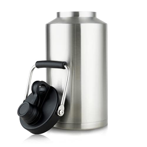 1 Gallon Water Jug Bottle Insulated, 128oz Stainless Steel Water Bottle Wide Mouth Double Vacuum Dishwasher Safe BPA Free for Hot & Cold Drinks Stainless Steels
