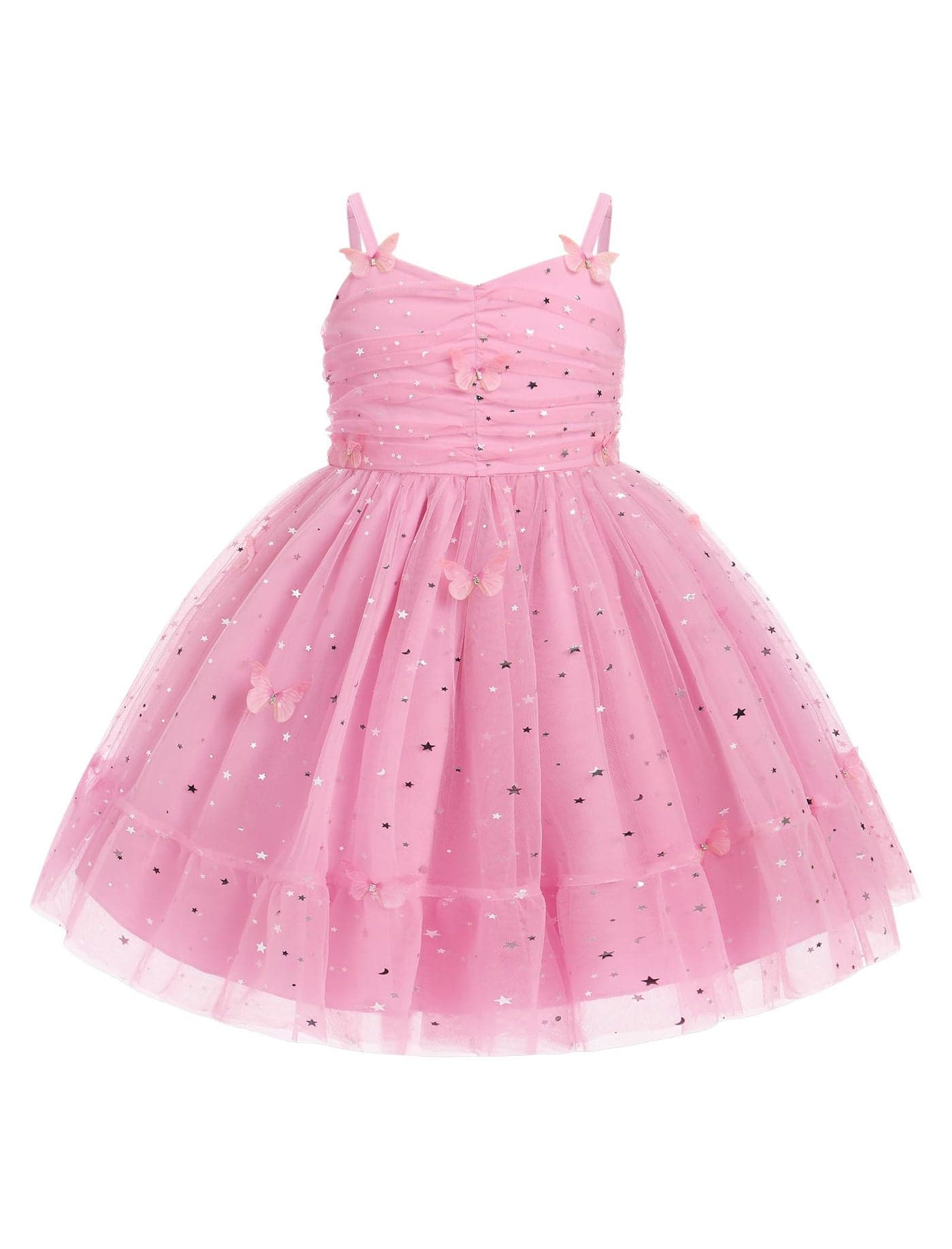 IMEKIS Fairy Dress for Girl: 1st 2nd Birthday Outfit Cake Smash Spring Wedding Guest Kids Toddler Graduation Princess Sparkly Tulle Tea Party Formal Pageant Smocked Dusty Pink Butterfly 12-18 Months