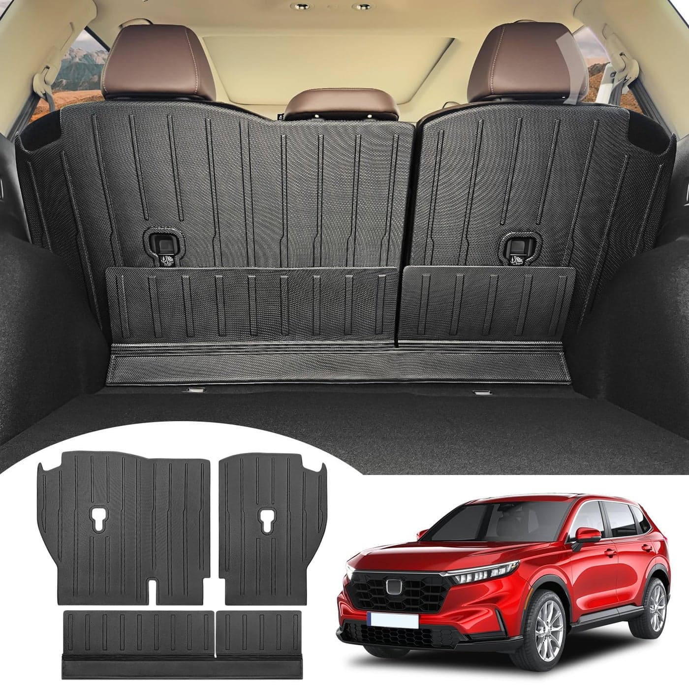 JTYZSM Backrest Mat for 2023 2024 2025 Honda CRV Hybrid Cargo Mat All Weather Rear Seat Back Cover Mat Cargo Liner for 20232025 Honda CRV Accessories Fit 2325 Hybrid Upper Deck
