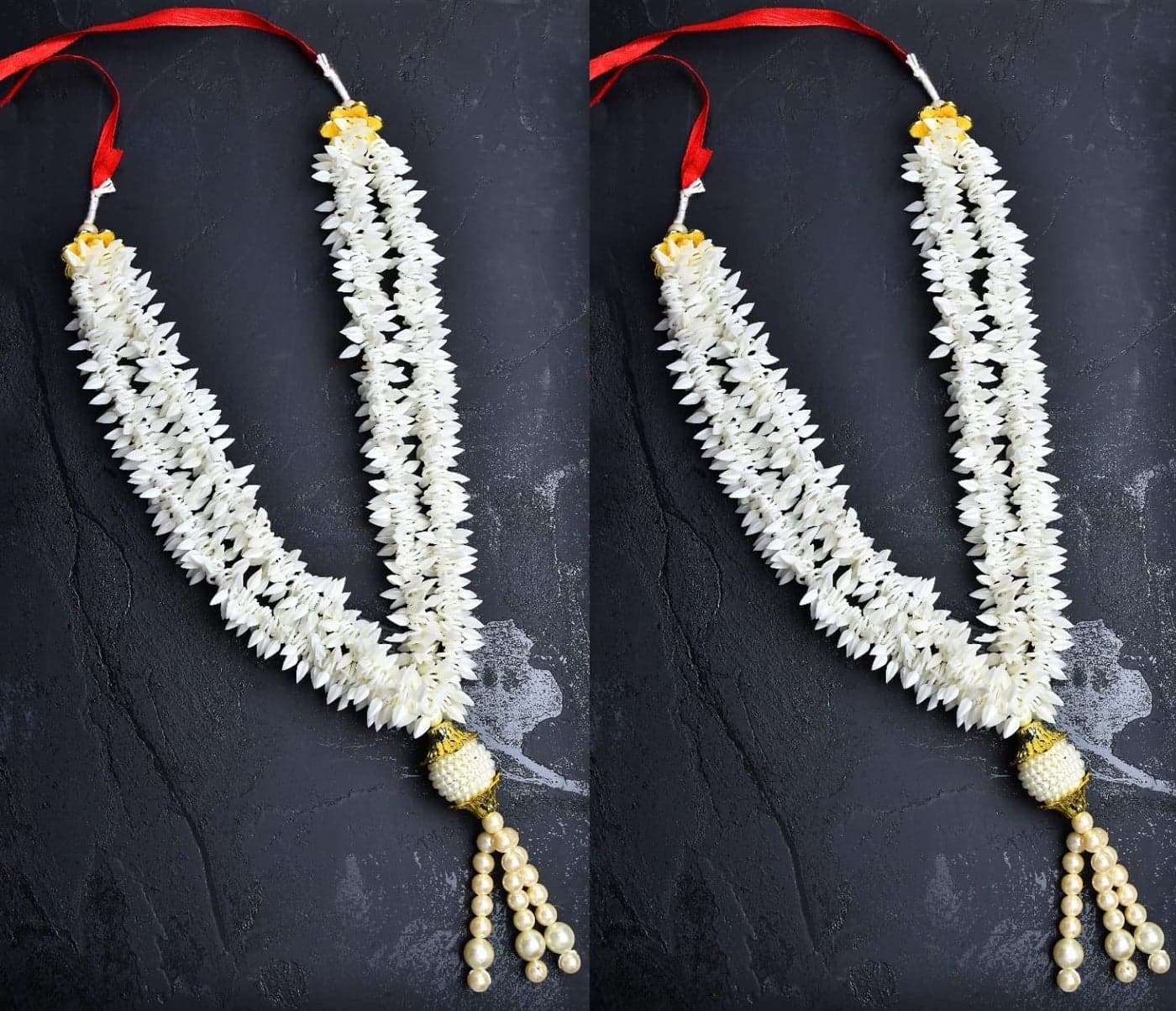 DT DECTONE Garland for Photo Frames, Mala for Photo Frame Gods Idols, White Flower, 31 cm Set of 2