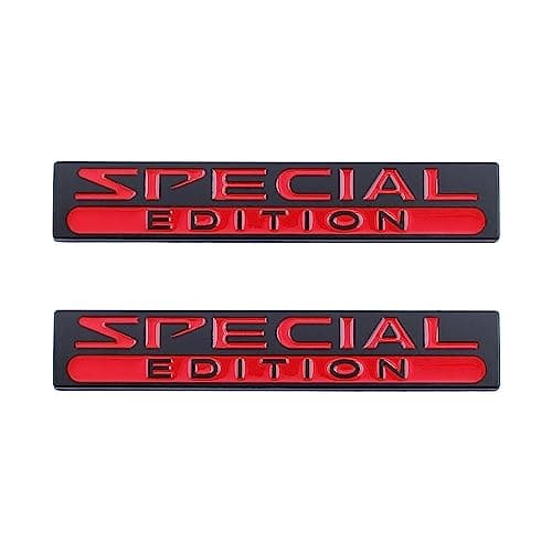 UPAUTO 2 Pcs Special Edition Car Emblem Decal Sticker Decoration Emblem Fit for Auto Rear Trunk Car Sticker Side Decal Black Red