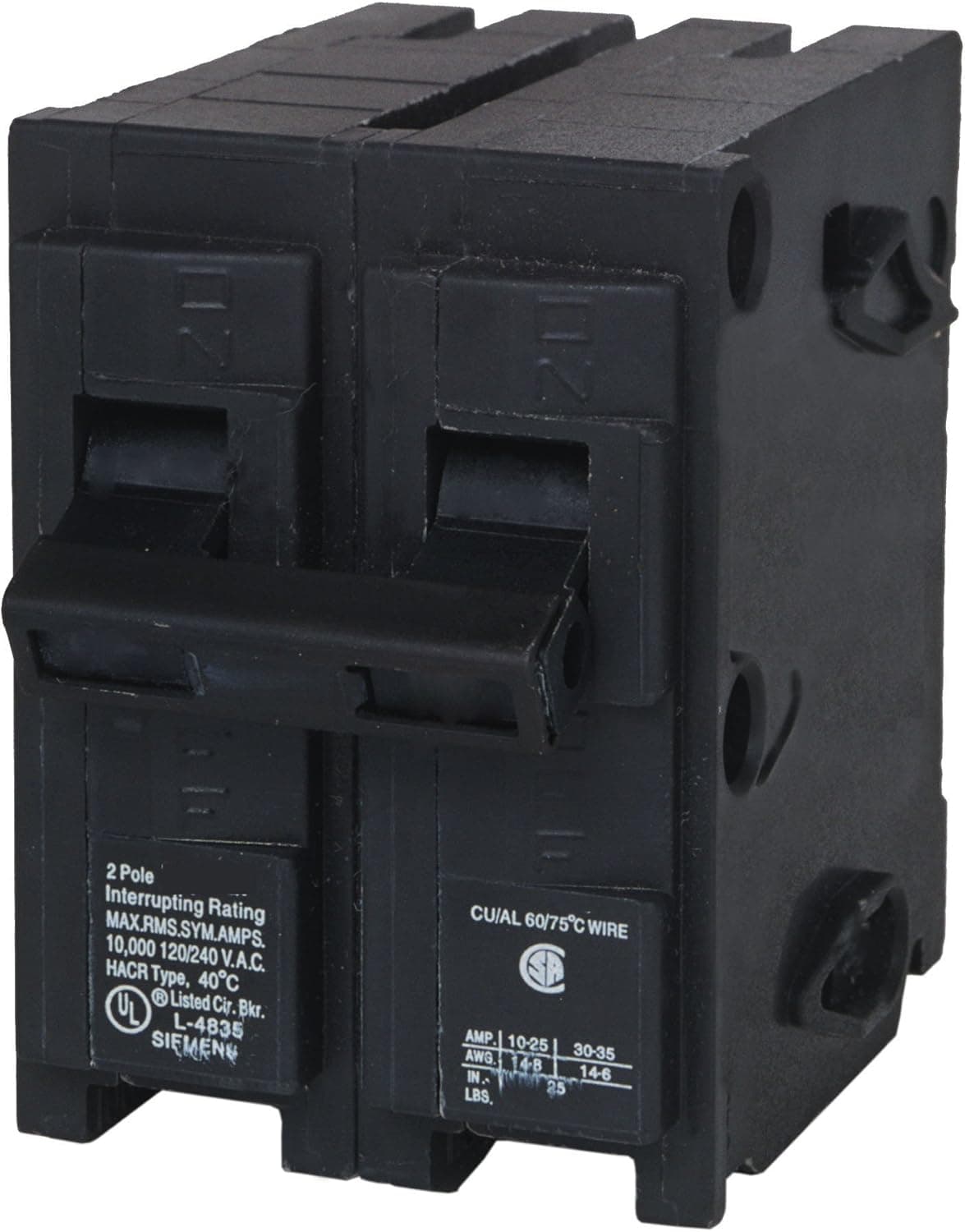 SIEMENS Q2125H 125Amp Double Pole 22kA Type QPH Circuit Breaker