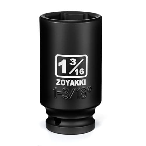 ZOYAKKI 6Point 12Inch Drive Deep Impact Socket 1316 SAE CRMO 12inch Drive 6 Point Axle Nut Socket for Easy Removal of Axle Shaft Nuts 1316