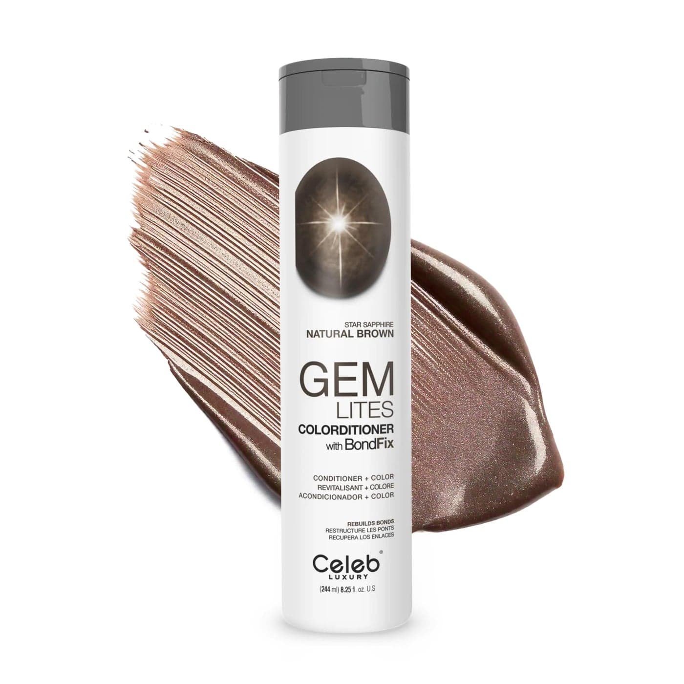 Celeb Luxury Gem Lites Star Sapphire Colorditioner Color Depositing Conditioner with Bondfix Bond Rebuilder Semi Permanent Hair Colour Glaze Maintains and Refreshes Medium to Deep Brown Tones