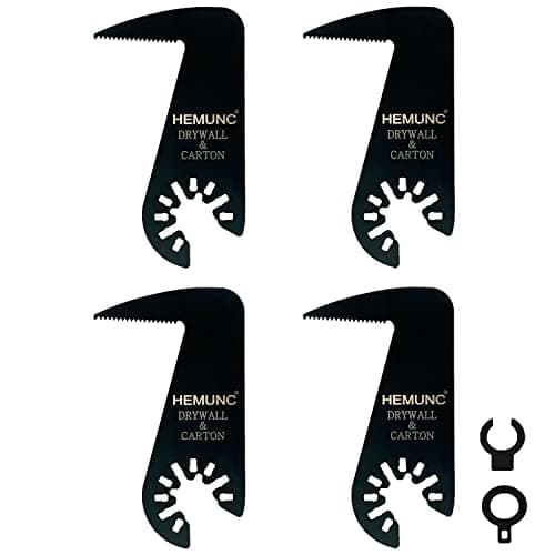 HEMUNC Drywall Blade for Oscillating Tool 4 Pack, Oscillating Saw Blades Fit Dremel, Dewalt, Fein Multimaster, Bosch, Makita, Milwaukee, Rockwell, Ryobi,Craftsman, Ridgid Multitool