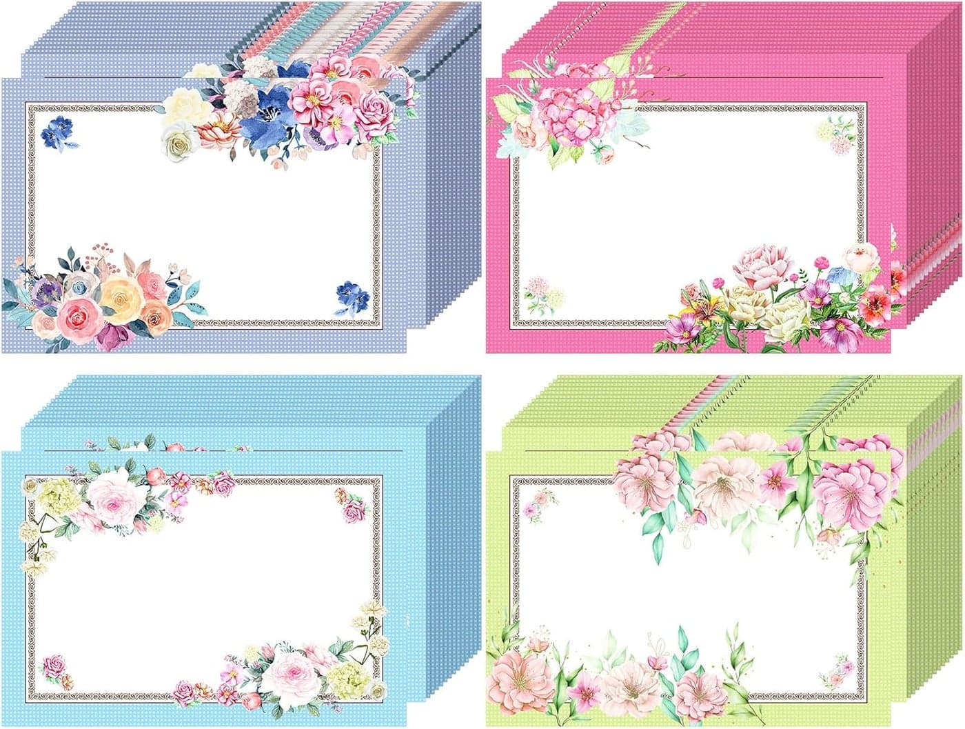 Sieral 100 Pcs Disposable Tea Party Placemats 16 x 11 Inch Disposable Flower Paper Place Mats Floral Afternoon Tea Party Decorations for Women Mothers Day Gift Garden Wedding Birthday Dinner Table