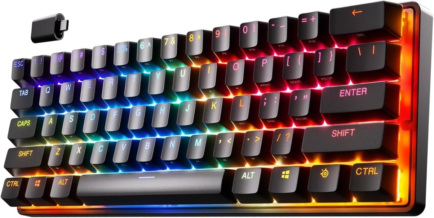 SteelSeries Apex Pro Mini Wireless Keyboard 60 Design OmniPoint 20 Quantum 20 Wireless Double Shot PBT Keycaps Black