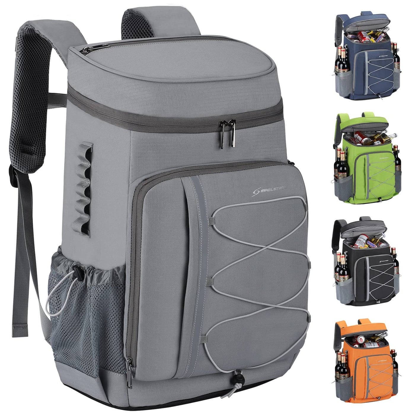 Maelstrom 35 Can Backpack Cooler LeakproofInsulated Soft Cooler BagBeach Camping CoolerIce Chest Backpack for Travel Grocery ShoppingKayakingFishingHikingGrey