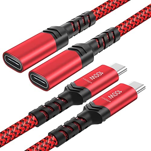Besgoods USB C Extension Cable 3ft USB 32 10Gbps Data Transfer Male to Female USBC Extender 4K Video Audio Output Compatible with iPhone 17PD Docking StationMacBookSwitchDell XPSSSD2PackRed