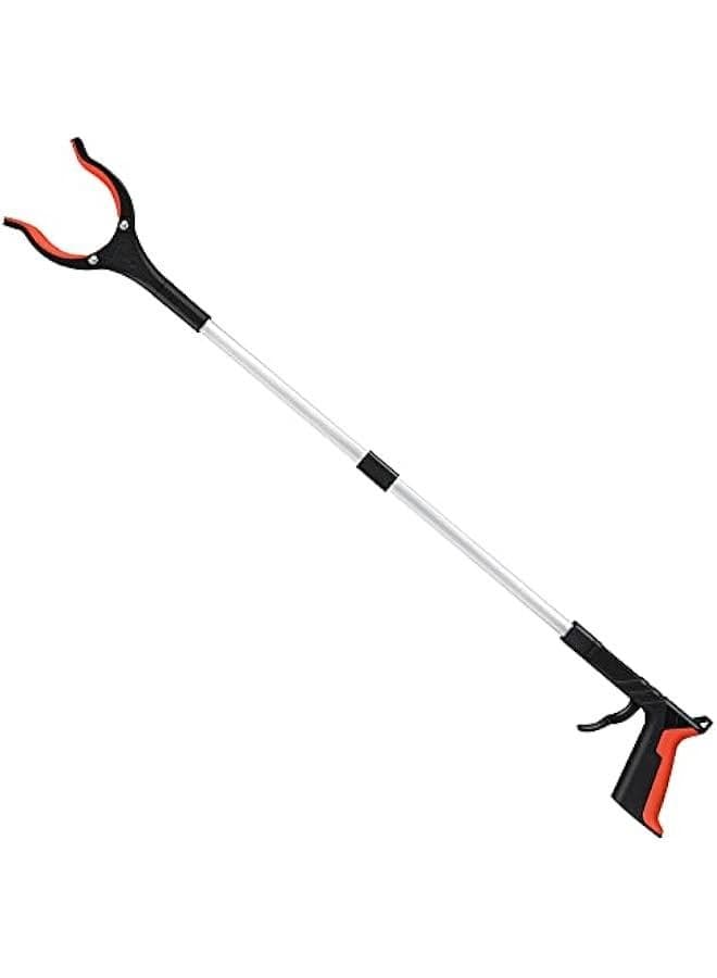2024 Upgrade Grabber Reacher Tool, 360° Rotating Head, Wide Jaw, 32 Foldable, Lightweight Trash Claw Grabbers for Elderly, Reaching Tool for Trash Pick Up Stick, Litter Picker, Arm Extension (Orange)