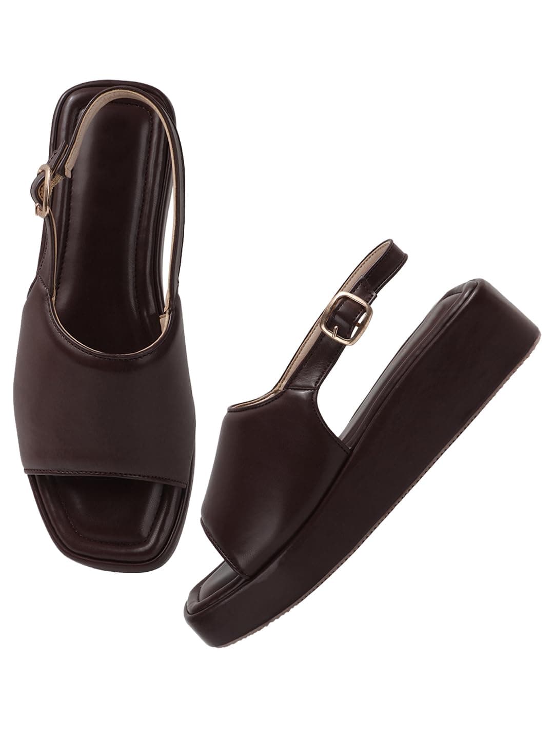 TRYME Super Comfortable Solid Platform Heel Sandals For Women & Girls