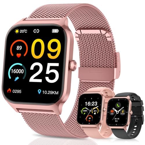 Smart Watch for Women Fitness Tracker Rose Gold MakeAnswer Call Smart Watches for Women Waterproof Digital Mens Watches Running Smartwatch Android Phone iPhone Samsung Compatible Heart Rate Monitor