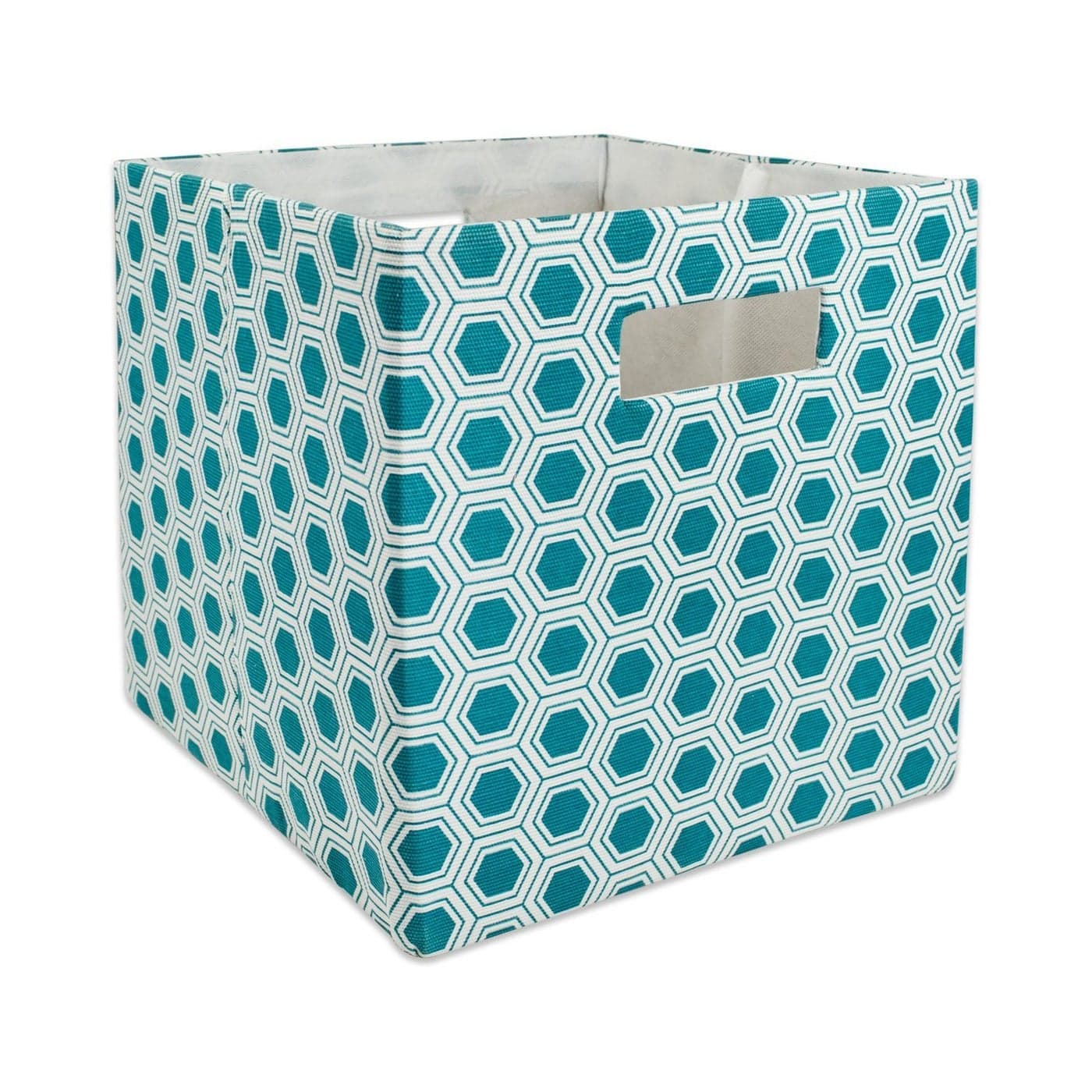 DII Collapsible Polyester Storage Cube Honeycomb Teal Large