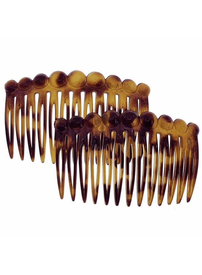 Paris CP2871/2 French Hair Side Comb Small Rounded, Tokio French Twist Hair Combs Decorative, Strong Hold Hair Clips for Women Bun Chignon Up-Do Styling Girls Hair Accessories, Made in France