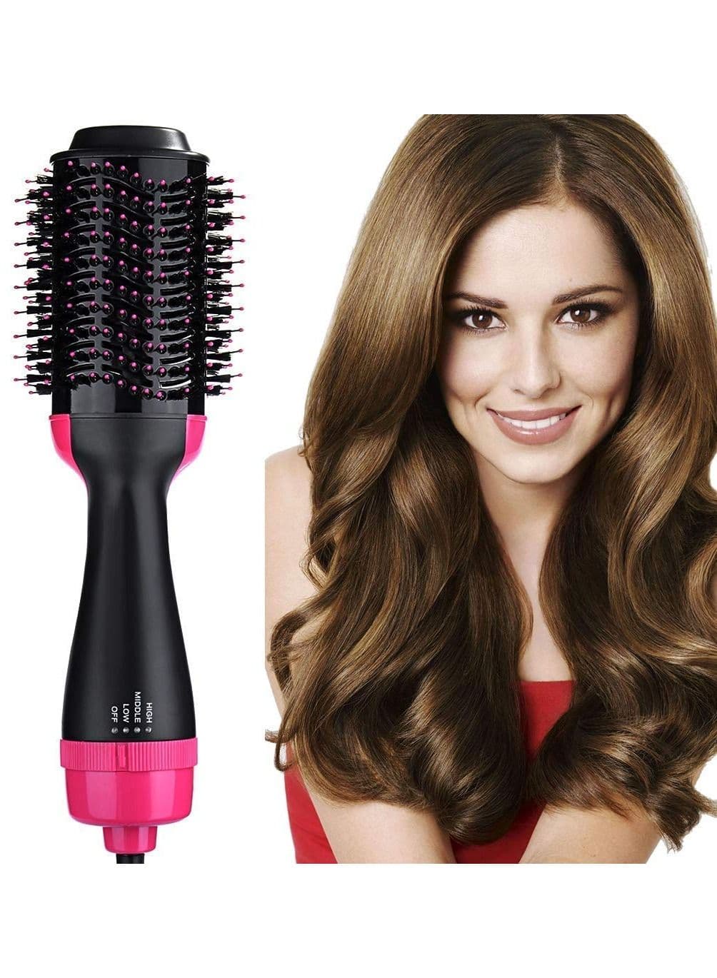 One Step Hair Dryer,Volumizer Hot Air Hair Dryer Brush,Salon Negative Electric Blow Dryer Rotating Curler and Ion Hair Straightener Brush for Fast Drying,Straightening,Curling