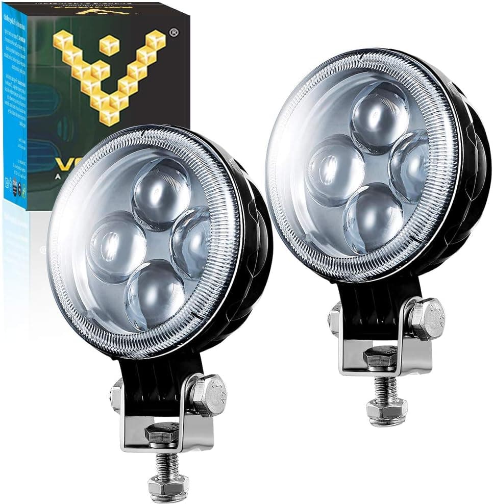 Voltage Automotive 3 Inch 12W Round LED Off Road Fog Lights with 3D Fisheye Lens (2 Pcs)