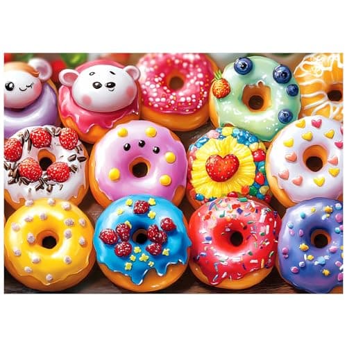 Jeaiciro 100 Piece Puzzles for Kids Ages 46 68 810 Colorful Donuts Jigsaw Puzzle Educational Toy for Kids Ages 58 Large Piece Puzzles for Seniors Adults Fun Family Activity Gift for Child