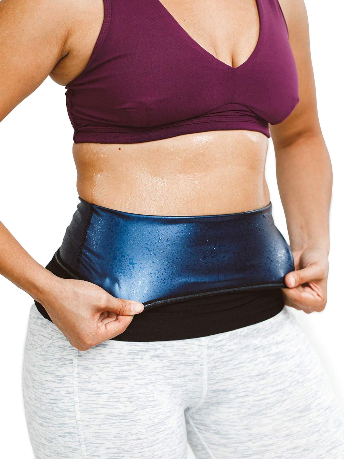 Sweat Shaper Waist Trimmer for Women, Waist Trainer Sauna Belt, Neoprene-Free Waist Cincher, Sauna Slimming Belt (Black, Large)