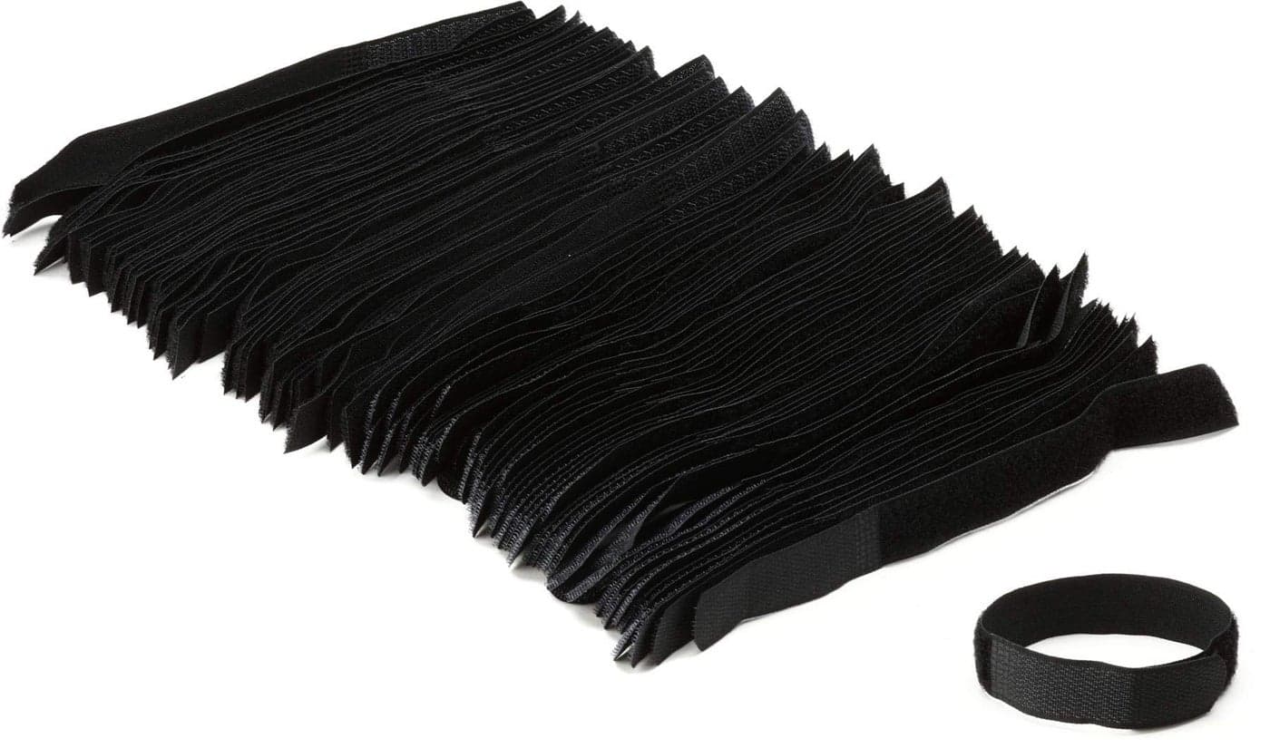 Hosa WTI-148G-100 Hook and Loop Organizer, Black, Center-pass Gap, 0.75 Inches x 8 Inches