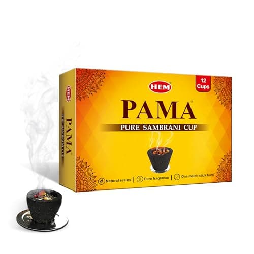 Hem Pama Pure Sambrani Dhoop Cups | Natural, Smokeless & Easy-to-Use for Pooja, Meditation & Festivals | Long-Lasting Aroma | Pack of 12 Cups