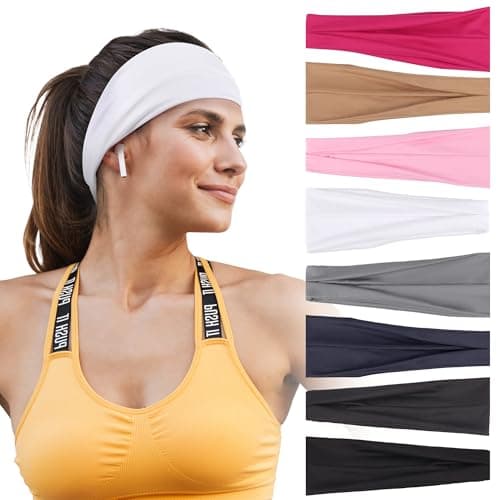 Headbands for Women 8 Pack Wide Elastic Hair Bands Soft Stretchy NonSlip Sweatbands for Workouts Yoga Washing Face Daily Wear