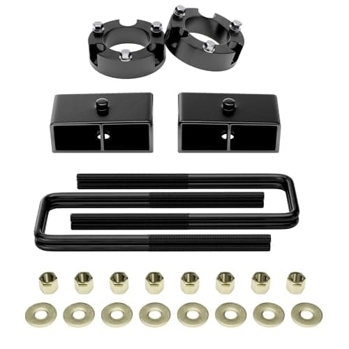 Richeer 3 Front and 2 Rear Leveling Lift Kit for 19952004 Tacoma 3 Front Strut Spacers and 2 Rear Black Leveling Lift Block Kit Extended Square UBolts 32 Height for 19952004 Tacoma
